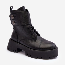 Lemar Anceria Botas femininas de couro pretas preto 1