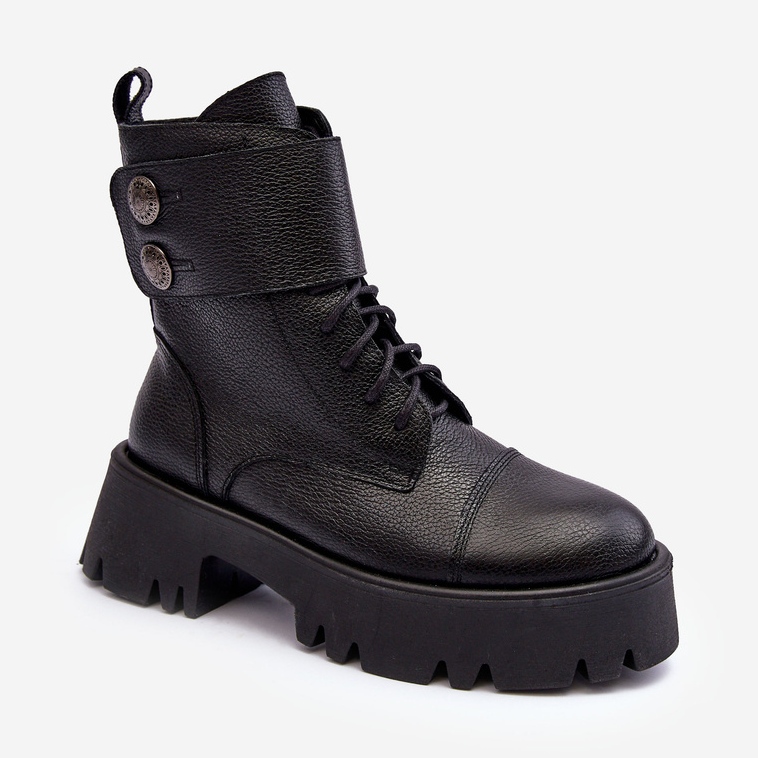 Lemar Anceria Botas femininas de couro pretas preto 1