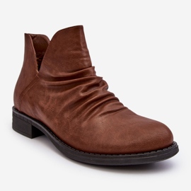 PS1 Botas baixas isoladas Sakaala marrons com babados castanho 1