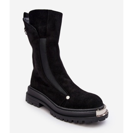 PS1 Botas baixas isoladas em camurça pretas Palimra preto 2