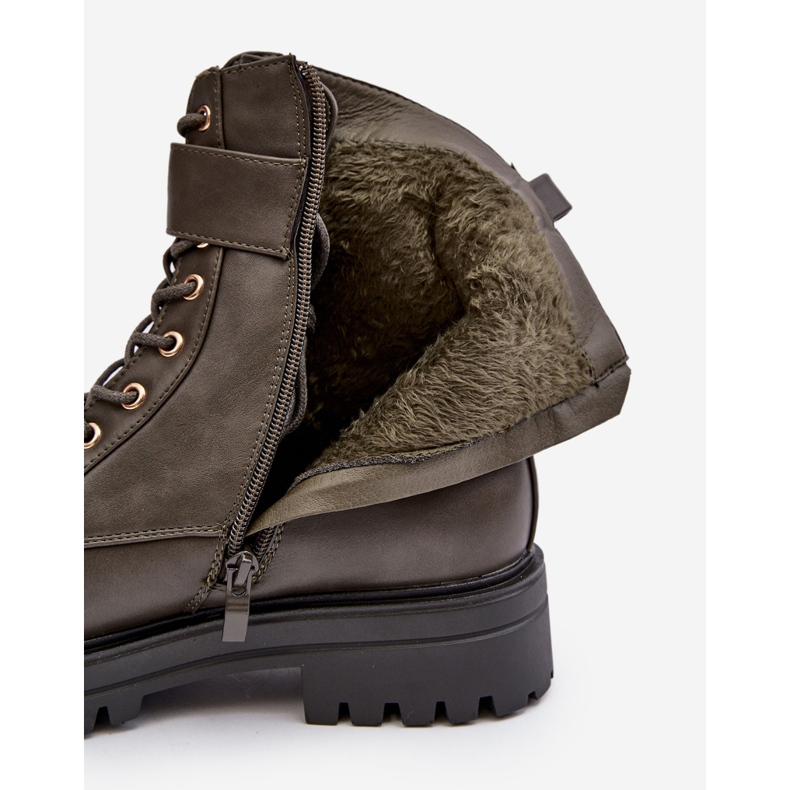 PS1 Botas Operárias Femininas Com Zíper Com Decoração, Ciossava Verde Escuro 1