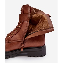 PS1 Botas Operárias Femininas Com Zíper Com Decoração, Marrom Ciossava castanho 1