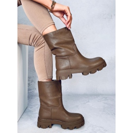 Botas com cano reto Bunton Army Green marrom 2