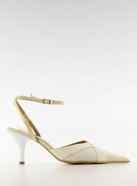 Bombas de casamento 8650-2 branco marrom 1