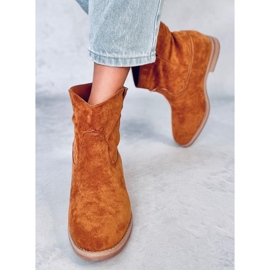 Botas em salto oculto de Deer Camel castanho 1 Botas em salto oculto de Deer Camel castanho 1