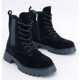 Franti Botas Chelsea pretas com cadarço preto 1