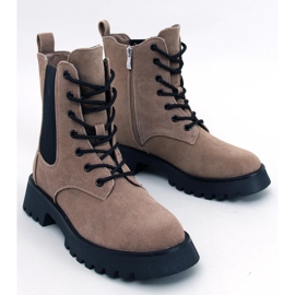 Botas Chelsea com cadarço bege Franti 1