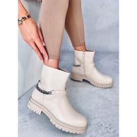 Botas com corrente Cindy Beige bege 1 Botas com corrente Cindy Beige bege 1
