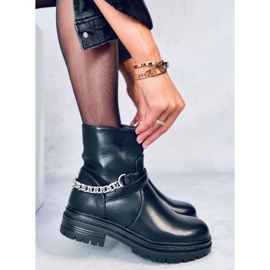 Bota Cindy Black com corrente preto 2 Bota Cindy Black com corrente preto 2