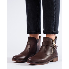 Botins rasos Shelovet castanhos marrom 1