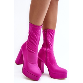 PH2 Botins de salto alto com fecho, Fúcsia Peculia rosa 1