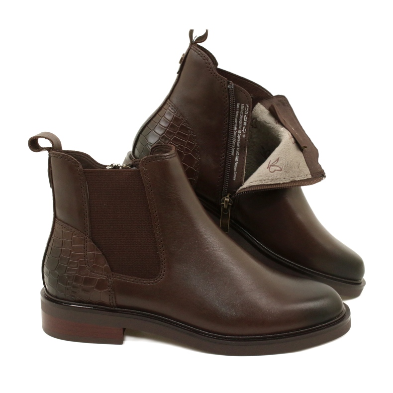 Botas femininas Caprice isolado 9-25479-41 329 DK Brown Comb marrom 4