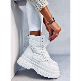 Botas rasas com cadarço Barkin Blanco branco 1 Botas rasas com cadarço Barkin Blanco branco 1