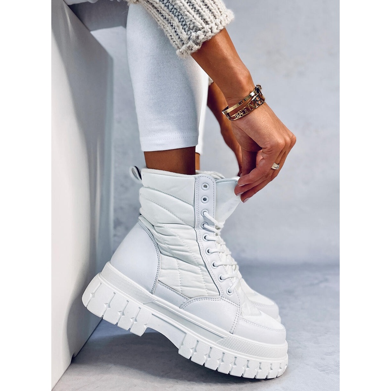 Botas rasas com cadarço Barkin Blanco branco 1 Botas rasas com cadarço Barkin Blanco branco 1