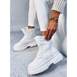 Botas rasas com cadarço Barkin Blanco branco 2 Botas rasas com cadarço Barkin Blanco branco 2