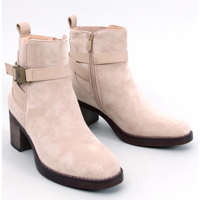 Botins de salto estável Yonda Beige bege 1