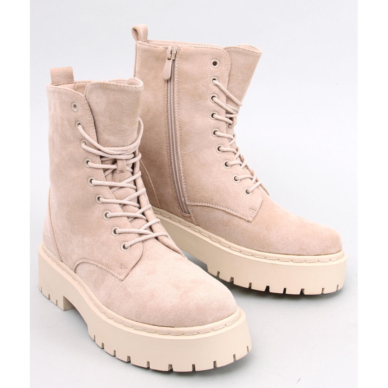 Botins plataforma com cadarço Burse Beige bege 1