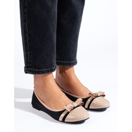 Sapatilhas femininas pretas e bege da Shelovet preto 2