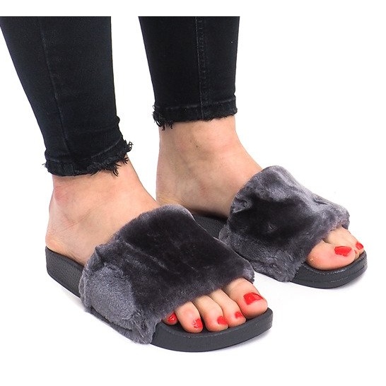 Chinelos Com Pele LS-1 Cinza 2 Chinelos Com Pele LS-1 Cinza 2