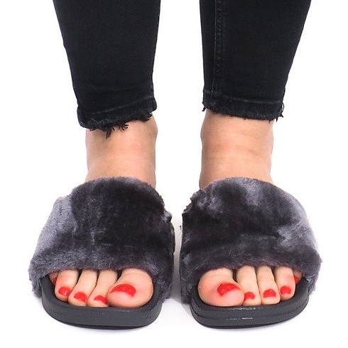 Chinelos Com Pele LS-1 Cinza 1