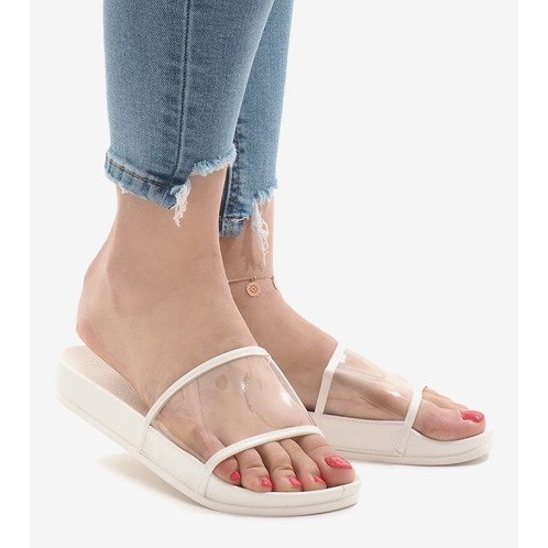 Chinelos transparentes brancos 815 1