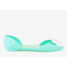 Bailarinas de borracha meliski verdes com coração KM121-14 1