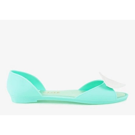 Bailarinas de borracha meliski verdes com coração KM121-14 1