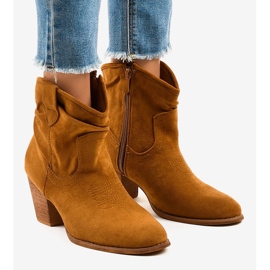 Botins de camelo camurça no poste SA-3339 castanho 1 Botins de camelo camurça no poste SA-3339 castanho 1