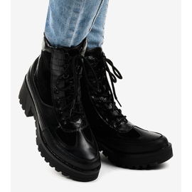 Botas de couro camurça preto G-7646 1