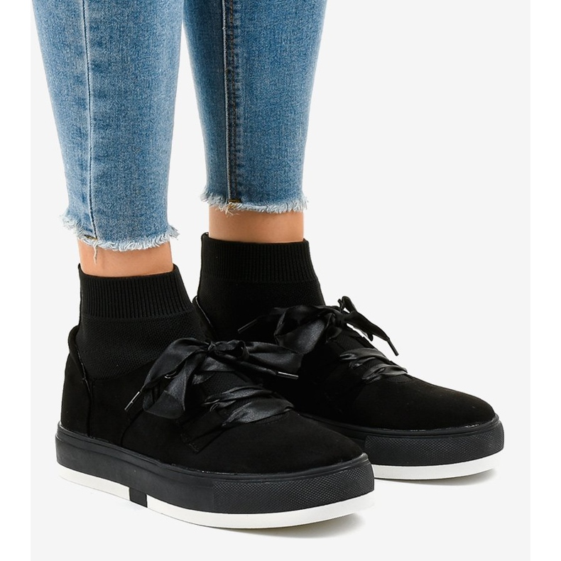 Tênis de cano alto preto CH-95 fita 1