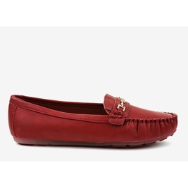 Mocassins de bailarina de couro ecológico vermelho FM3102A 1