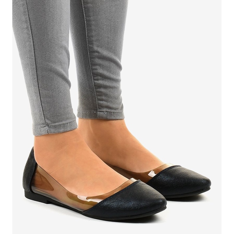 Bailarinas pretas transparentes B01-1A preto 1