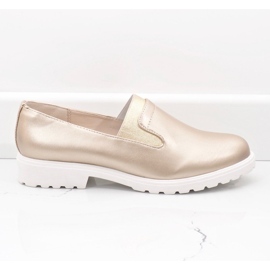 Sapatos deslizantes dourados na plataforma XC683-3 1