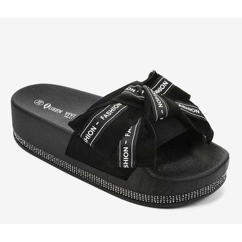 Chinelos de moda casual pretos 218-207 1