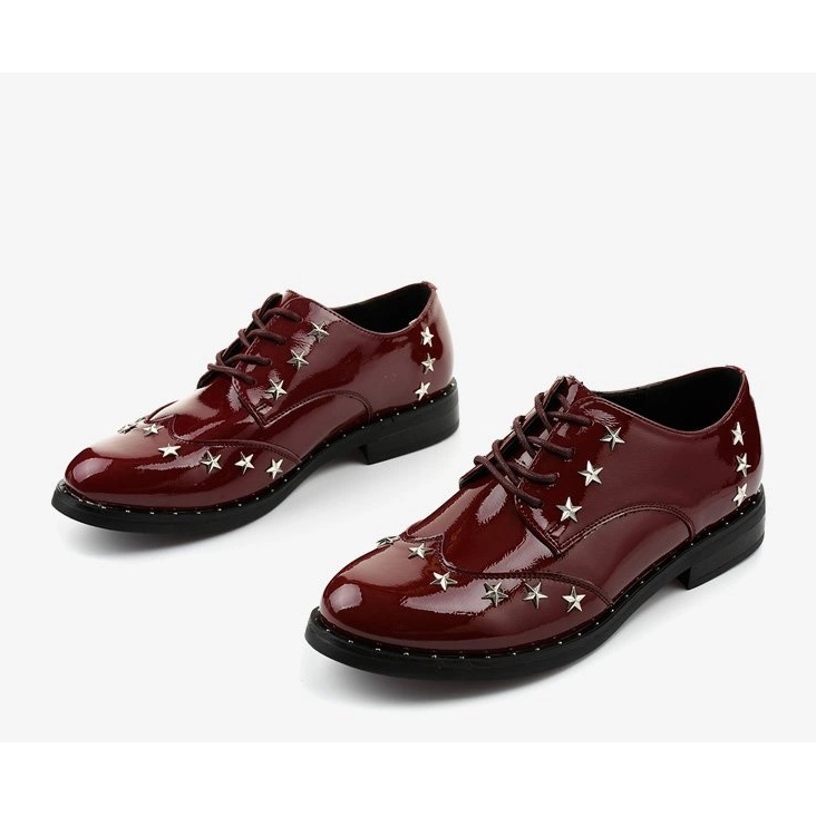 Sapatos marrons femininos C18-37117 vermelho 1