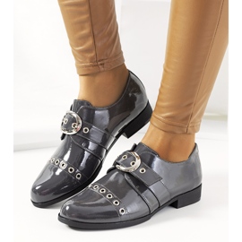 Sapatos lacados cinza com fivela C18-6263-2 1