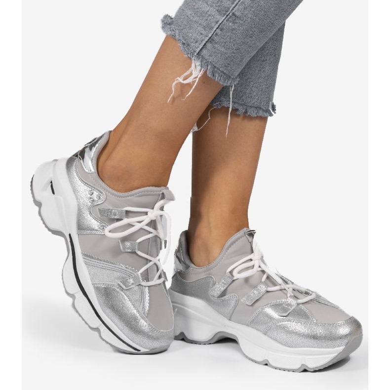 Tênis de lycra cinza C947 1 Tênis de lycra cinza C947 1