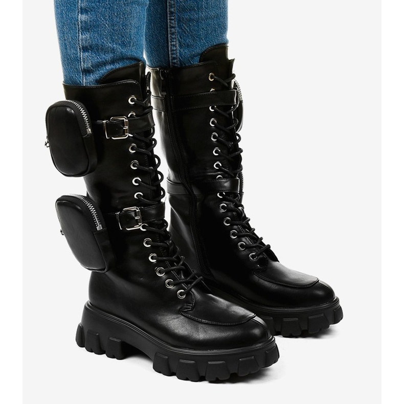 Botas pretas em uma sola enorme Speculation preto 2