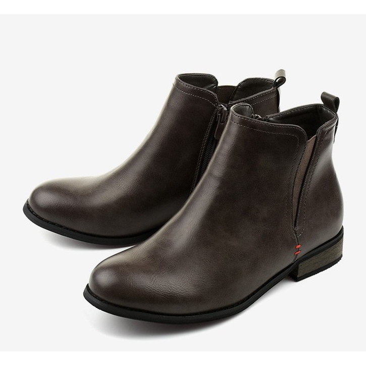 Botas isoladas cinza com zíper Simplegleam 1