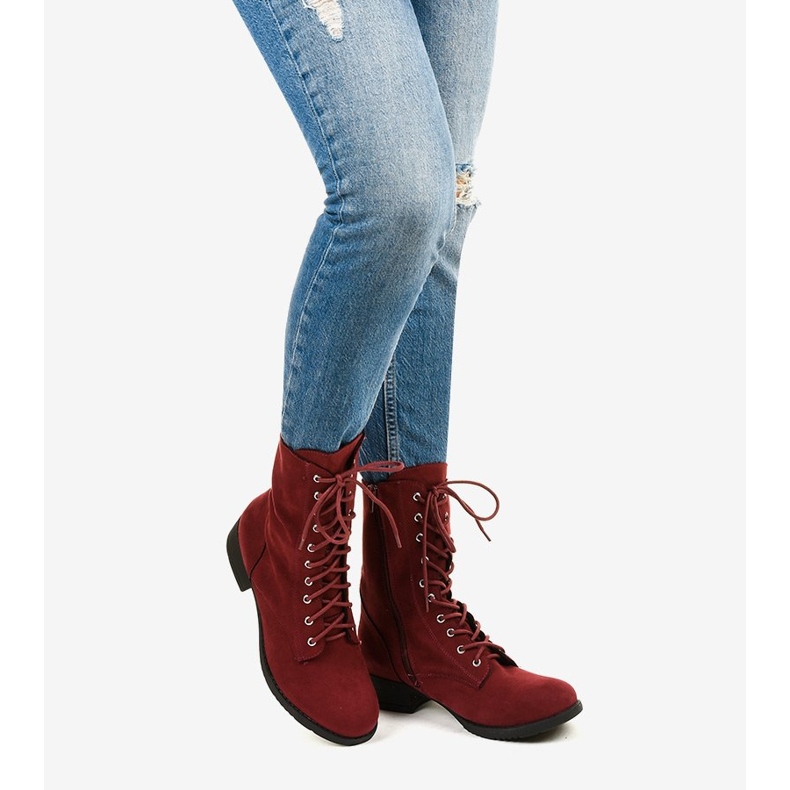Botas vermelhas com cordões S10 vermelho 1