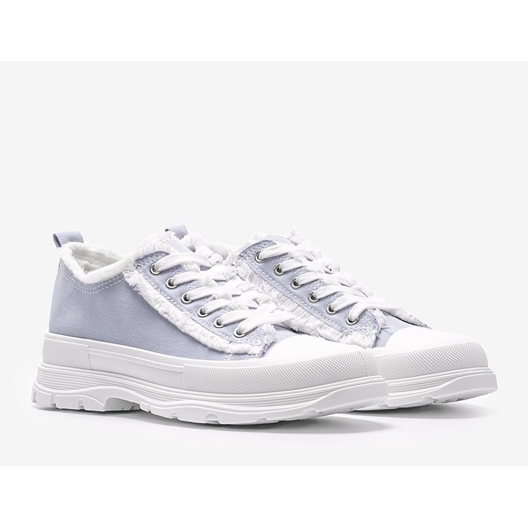 Tênis azul com sola Makenna grossa 1 Tênis azul com sola Makenna grossa 1