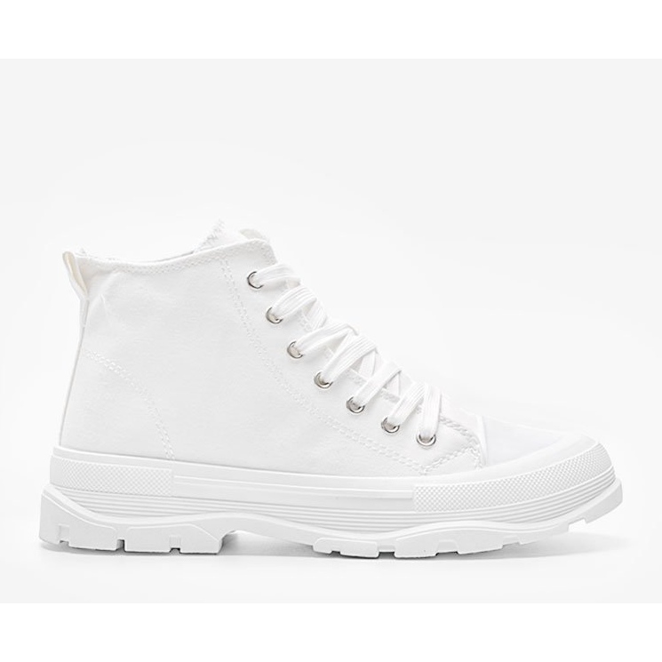 Tênis de cano alto branco com sola Evelin grossa 1