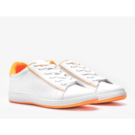 Tênis femininos brancos Neon Orange Carol 1