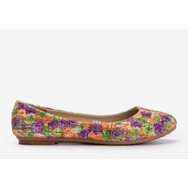 Bailarinas bege brilhantes com flores Luz tolet 1