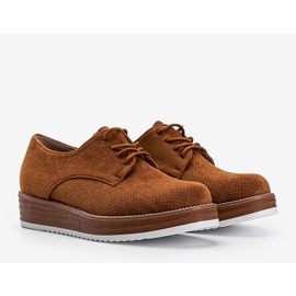 Sapatos de camurça marrom com sola alta Elyssa castanho 1