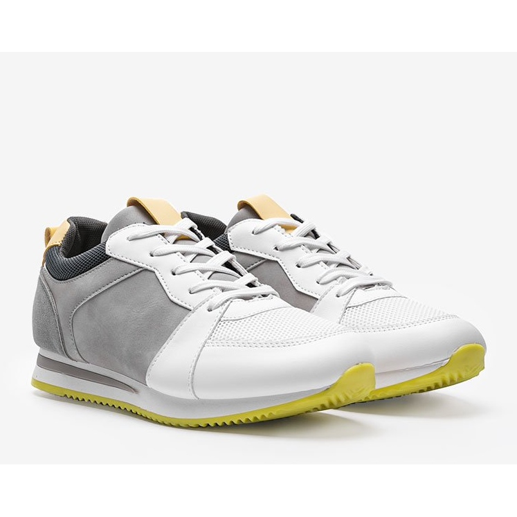 Sapatos esportivos de couro ecológico White Elaine branco 1