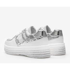 Tênis de brocado branco em sola grossa Laurel 1