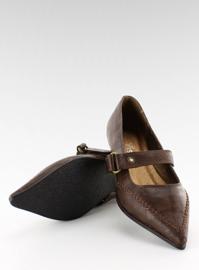 2206-1 bombas marrons com fivela marrom 2