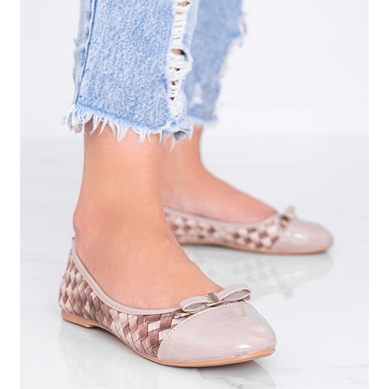 Bailarinas bege com padrão trançado da Broadway 1