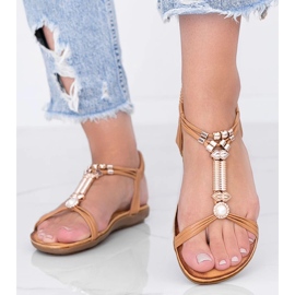 Sandálias marrons femininas Liva marrom 1